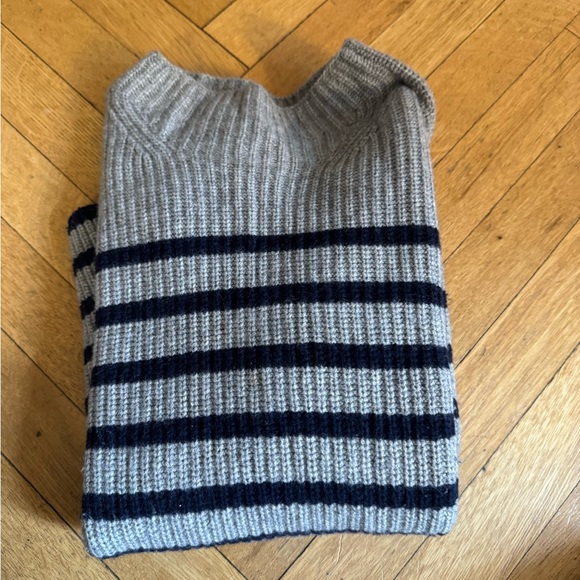 Rails Turtleneck Sweater in Gray and Black Stripes - Picture 2 of 3